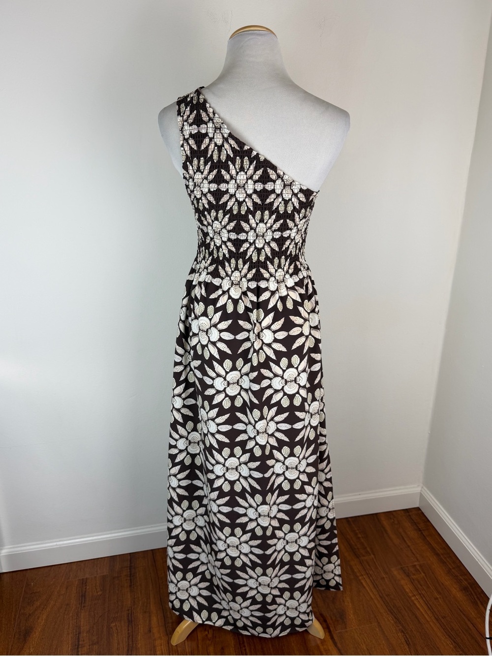 NWT Hill House Thea Nap Midi Dress Brown Mosaic Chocolate Shell Size S - Picture 6 of 9